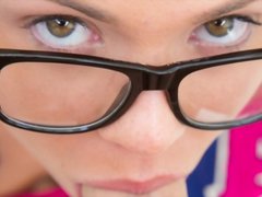 Book nerd Katerina Kay gets fucked before her glasses gets covered in sperm