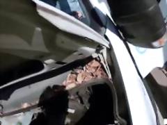 Italian babe fucks stranger in her truck