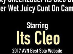 Nasty Cheerleader Its Cleo Bangs Her Wet Juicy Cunt On Cam!