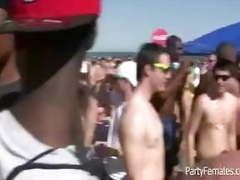 Guys and Girls Do Beer Bong At Celebration