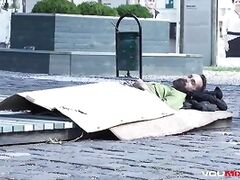 Lucky Homeless gets Makeover & Double BJ!