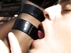 hot sperm on pantyhouse legs