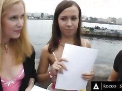 Rocco Siffredi Fucks Two Artsy Babes Off Of The Street