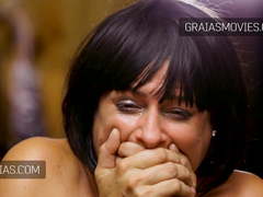 Older bitch screaming while whipped