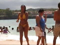 Busty Girl Wearing See-Through Bikini