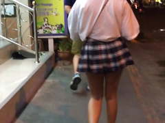 Walking his young cosplay back to the hotel .