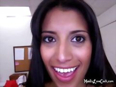 Latina Maid Soffie Sucking Her Masters Cock