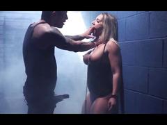 Cute girl is tied up and facefucked by her lover