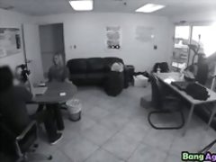 Jenny goes to a hot job interview with a pleasant boss