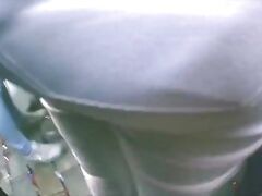 My cock touch huge butt in white jeans