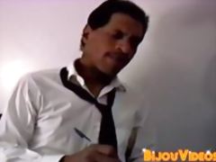 Vintage male covered in cum while stroking his big dick