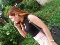 Part 2 Boso pretty, sexy office girl sa jeep..Black Panty