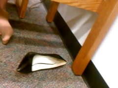 Candid Sexy Nylon Pantyhose Feet in Library part two