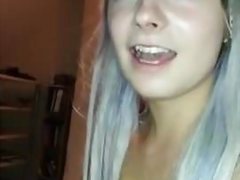 Posh pretty girl with tiny tits talks dirty sucks