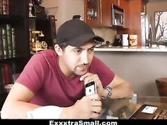 Petite young escort rides a big cock