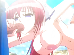 Bigboobs Japanese hentai brutally gangbanged by bandits